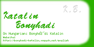 katalin bonyhadi business card